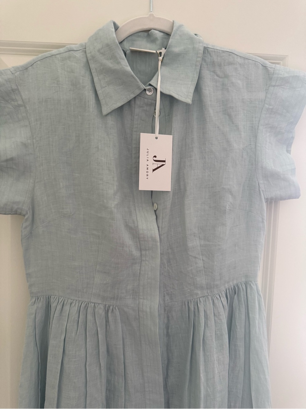 NWT Julia Amory Linen Betty Dress. Size Small. Light Blue. - Picture 1 of 4